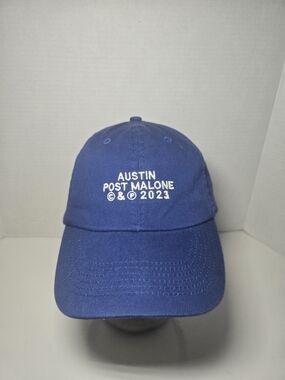 Post Malone Tour Austin 2023 Embroidered Blue Baseball Cap